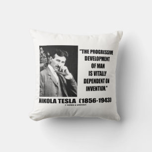 Almofada Nikola Tesla Progressive Development Of Man Cote
