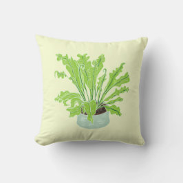 Almofada Ninho de Asplenium Bird - desenhando em amarelo.