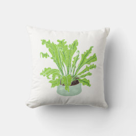 Almofada Ninho de Asplenium Bird - desenhando em branco.