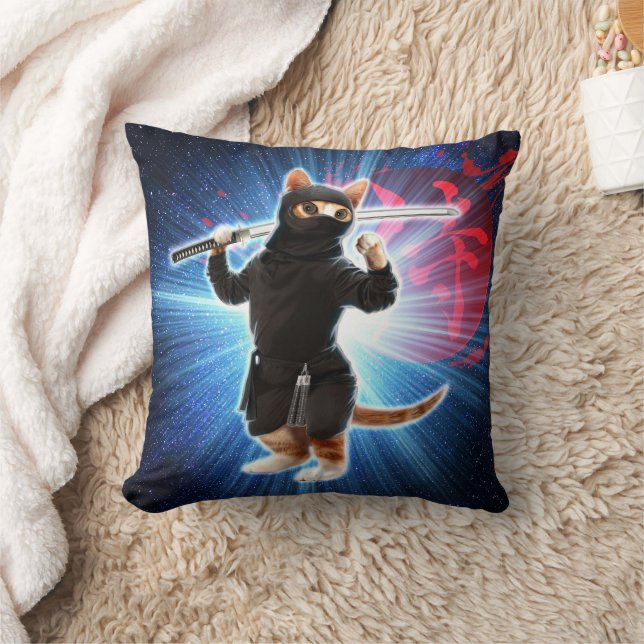Almofada Ninja Cat no espaço. (Cobertor)
