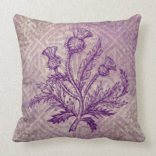 Almofada Nó celta roxo do cardo escocês
