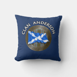 Almofada Nó de Tartã do Clã Anderson & Bandeira