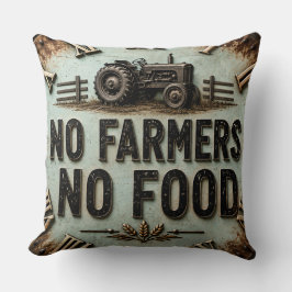 Almofada No Farmers No Food Rustic Farmhouse Tractor