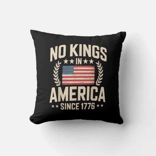 Almofada No Kings In America Since 1776 Casual Cool Design (Frente)