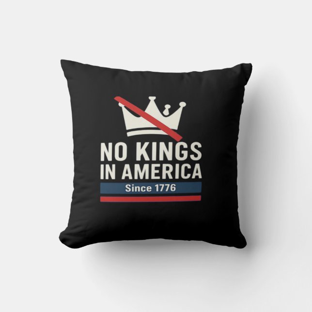 Almofada No Kings In America Since 1776 Patriotic Graphic D (Frente)
