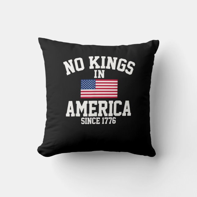 Almofada No Kings In America USA Flag Retro Cool Style (Frente)