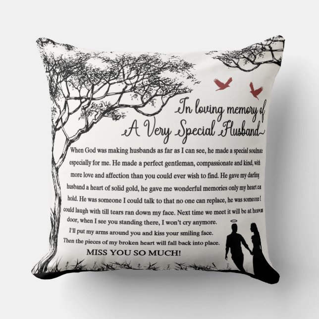 Almofada No Loving Memory/Husband Travesseiro decorativo (Frente)
