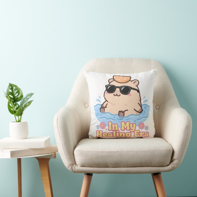 Almofada No Meu Período de Cura Capivara Engraçada (Cadeira)