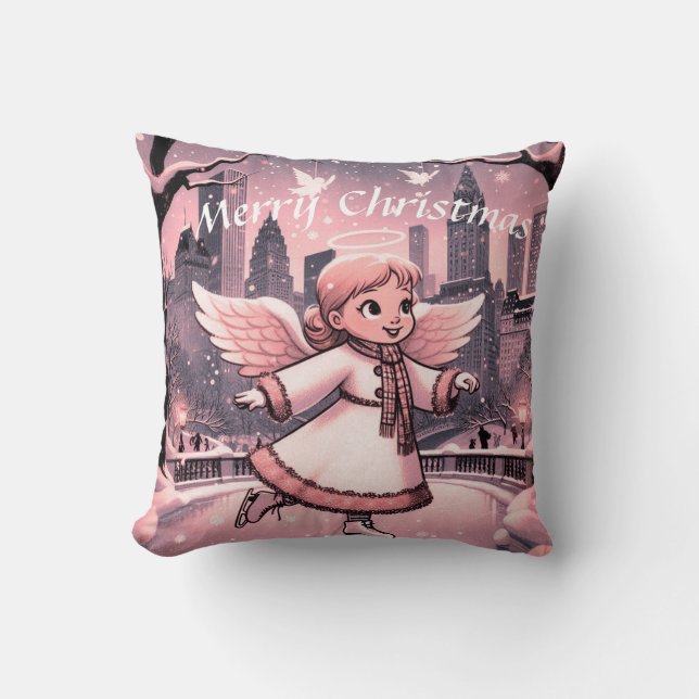 Almofada Noel de Anjo do Winter NYC (Frente)