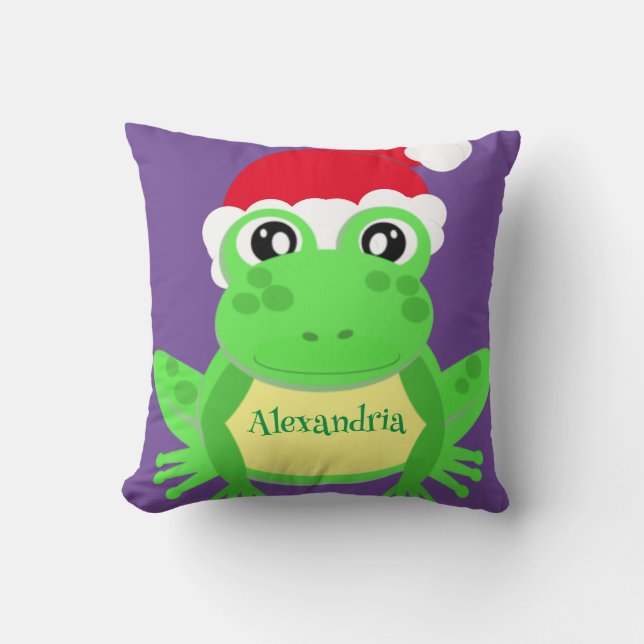 Almofada Noel Hat, Sapo de Natal, Novelty Engraçado (Frente)