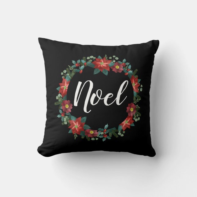 Almofada Noel, Wreath Floral de Natal (Frente)