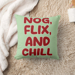 Almofada Nog Flix e Chillin' Diversão Natalina