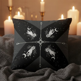 Almofada Noir Celestial Lunático Preto e Branco