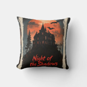 Almofada Noite das Sombras - Design da Casa Assombrada Retr