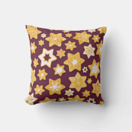 Almofada Noite de Cookie com fundo de ameixa profunda