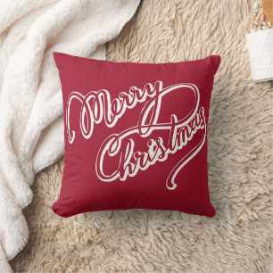 Almofada Noite de Feliz Natal Vermelho Moderno