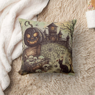 Almofada Noite de Halloween: O Abóbora Preta Assustadora Gu