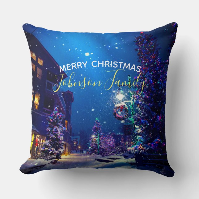 Almofada Noite de inverno de Natal (Frente)