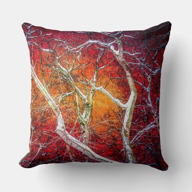 Almofada Noite de inverno Vermelho (Frente)