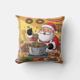 Almofada Noite de Macarrão do Papai Noel Personalizado