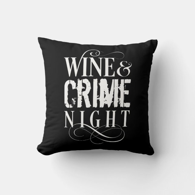 Almofada Noite do Vinho e Crime - crime engraçado (Frente)