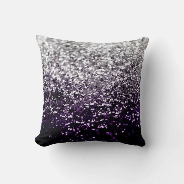 Almofada Noite Escura, Purple Silver Glitter #1 #Brilhante (Frente)