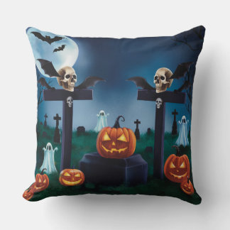 Almofada "Noite Terrível no Cemitério do Halloween"