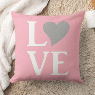 Almofada Noiva Amor & Co Rosa e Prata Decoração de Casa Cas