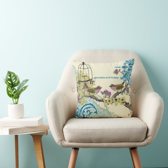 Almofada Noiva Everafter Teal Lime & Plum Gaiola de Pássaro (Cadeira)