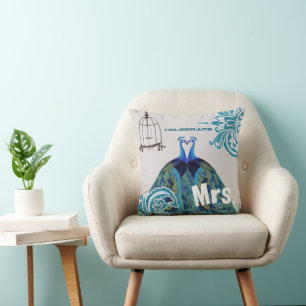Almofada Noiva Teal Beijing Love Birdcage
