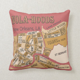 Almofada Nola-Hoods, Mapas de Nova Orleans,