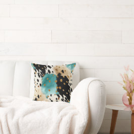 Almofada Nome branco Dourado Turquesa preto