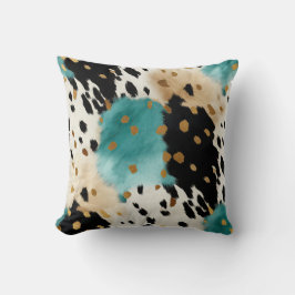 Almofada Nome branco Dourado Turquesa preto