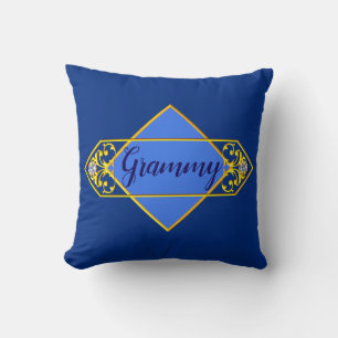 Almofada Nome da alteração - Avó Azul Dourado Personaliz