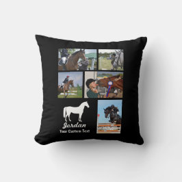 Almofada Nome da Colagem Fotográfica do Cavalo Equestre Per