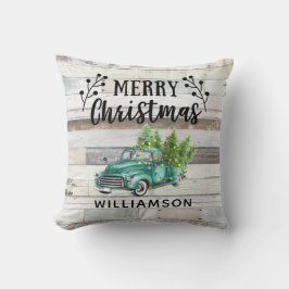 ALMOFADA NOME DA FAMÍLIA CAMINHÃO DE MADEIRA RÚSTICO PAÍS V