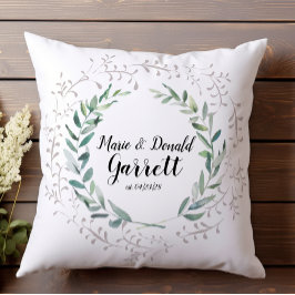 Almofada Nome da Família Moldura Verde Personalizável