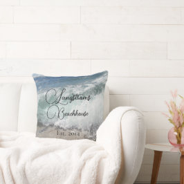 Almofada Nome da família Ocean Waves Travesseiro decorativo
