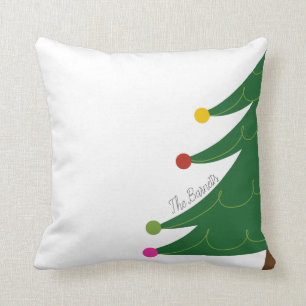 Almofada Nome da Família Personalizada da Árvore de Natal