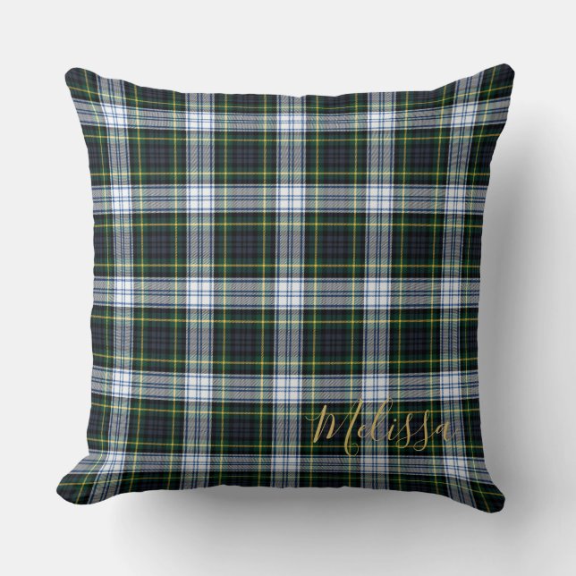 Almofada Nome da Xadrez Personalizada Clan Gordon Tartan (Frente)