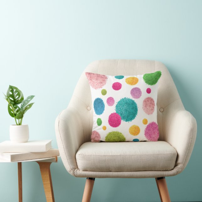 Almofada Nome das Meninas Coloridas Pom Pom (Cadeira)