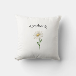 Almofada Nome de Aquarela Simples Botânica Floral Moderna
