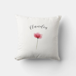 Almofada Nome de Aquarela Simples Botânica Floral Moderna