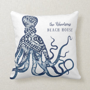 Almofada Nome de boas-vindas da casa de praia Shibori Patte