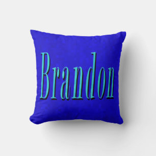 Almofada Nome de Brandon Logotipo Azul, No Mosaico Azul