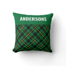 Nome de Família Personalizado Plaid de Búfalo Verd