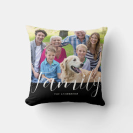 Almofada Nome de Foto da Família Moderna