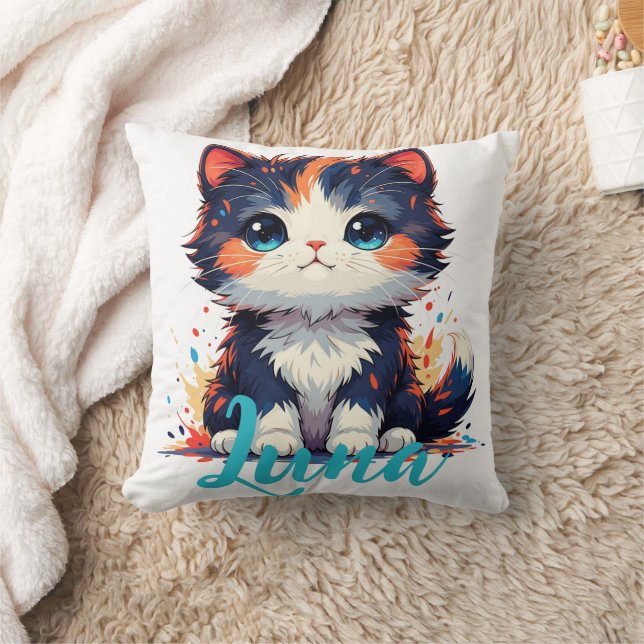 Almofada Nome de Foto de Pet Personalizado Simples Moderno  (Cobertor)
