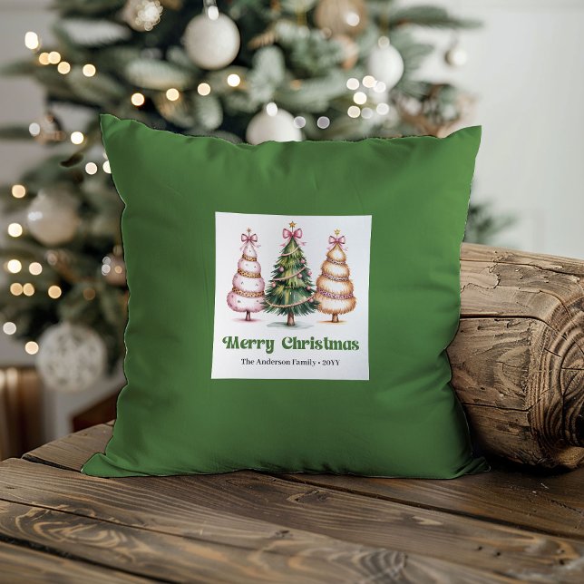 Almofada Nome de Natal Personalizado com Padrão de Leopardo (Elegant Leopard Pattern Christmas Name Custom Pillow)