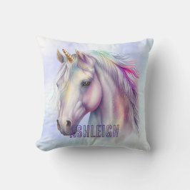 Almofada Nome de Unicórnio Rosa Roxo